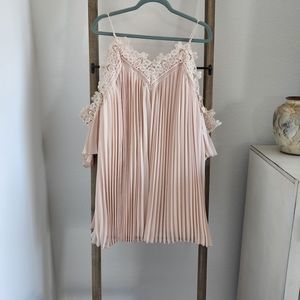 Light Pink Pleated Mini Dress